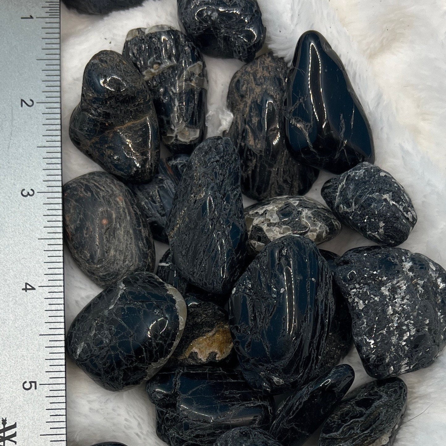 Black Tourmaline Tumbled Stone BIN-1400 (Approx. 1 1/4”- 1 3/4”)