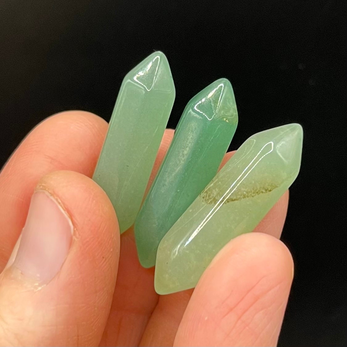 Green Aventurine, Double Terminated, Double Point, Crystal (Approx. 1 1/8”) T-0066