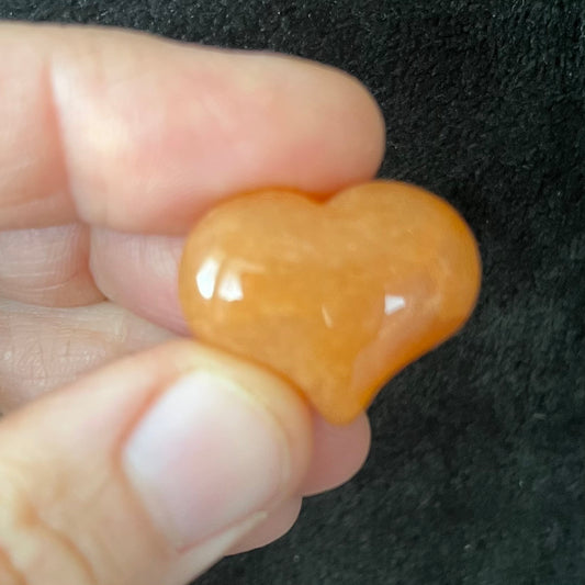 Orange Aventurine Puffy Heart (Approx. 3/4”x1”) 0541-B