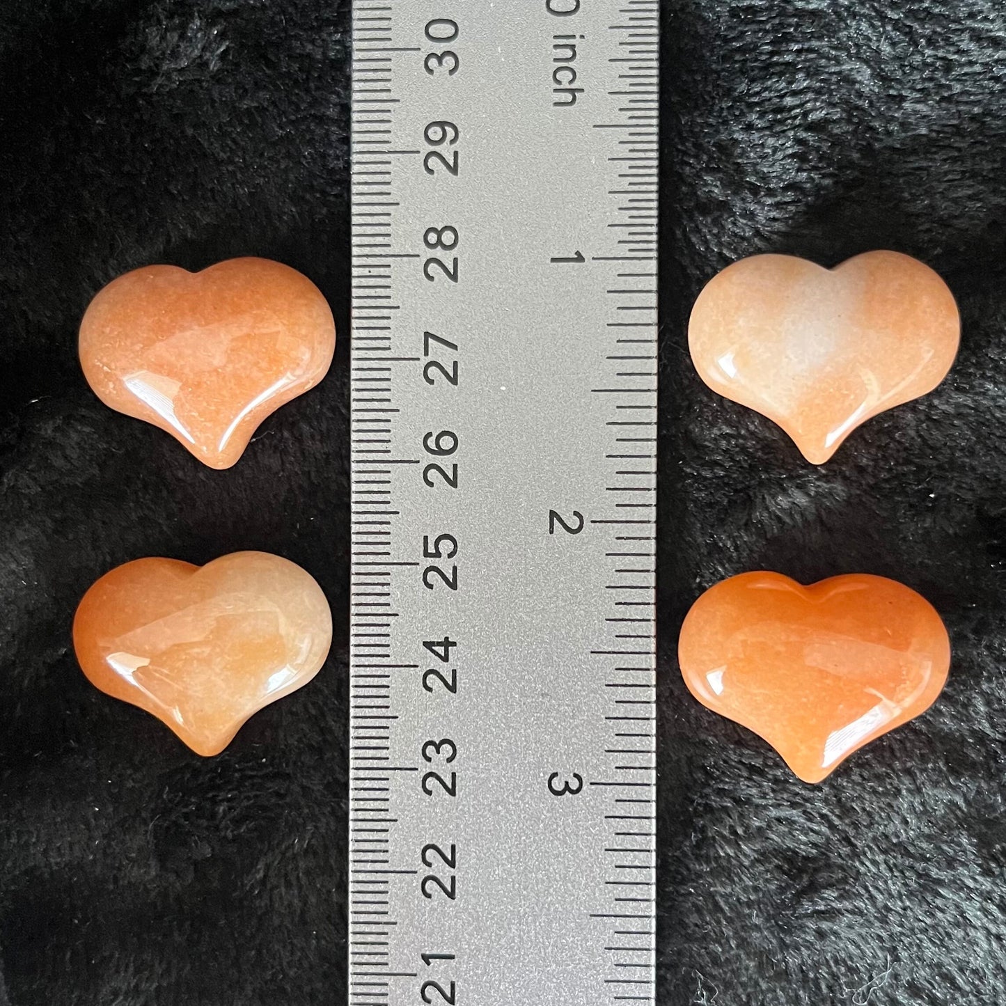 Orange Aventurine Puffy Heart (Approx. 3/4”x1”) 0541-B