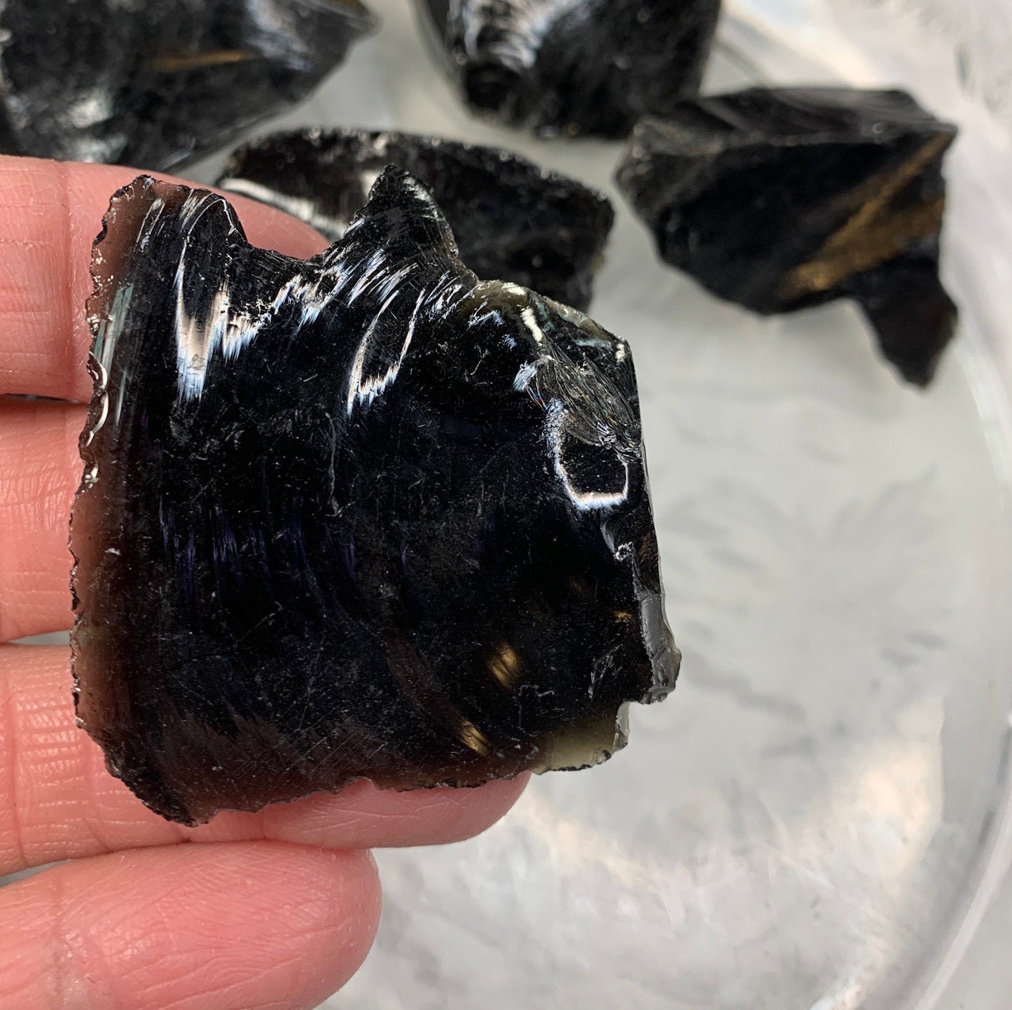 Obsidian Raw Stone, (Approx. 1 3/4" - 2 3/4") Found in Utah, Natural Volcanic Glass 1281