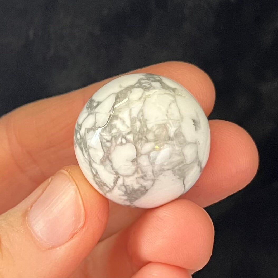 White Howlite Tumbled Stone Ball (Approx. 1”) 0382