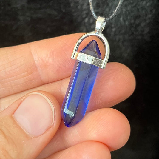 Royal Blue Quartz Point Necklace NCK-2696