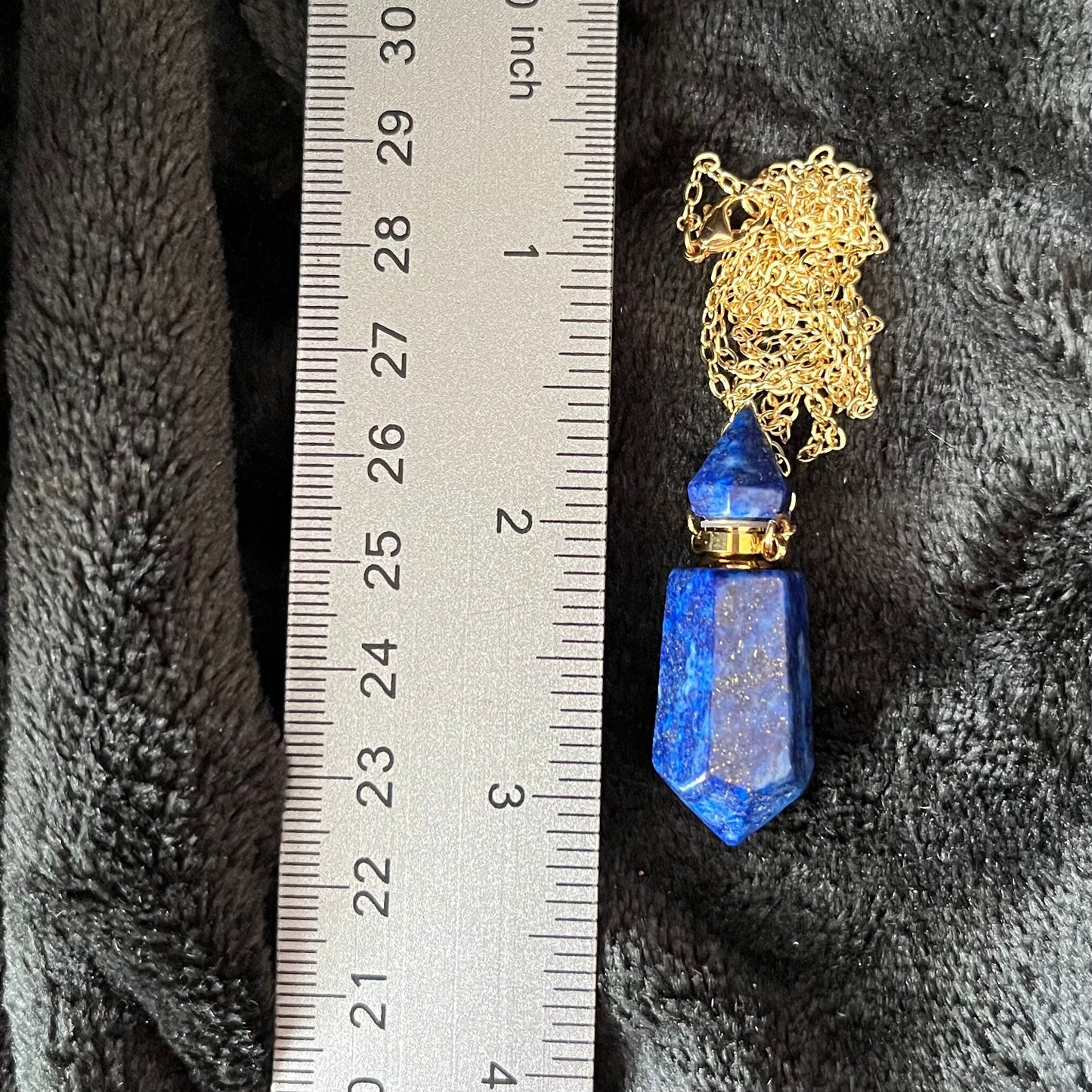 Lapis Lazuli Faceted Potion Bottle Necklace (with screw on cap) NCK-2651