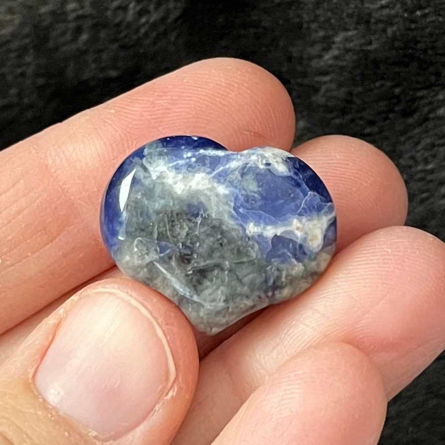 Sodalite Puffy Heart (Approx. 3/4”x1”) 0531-D