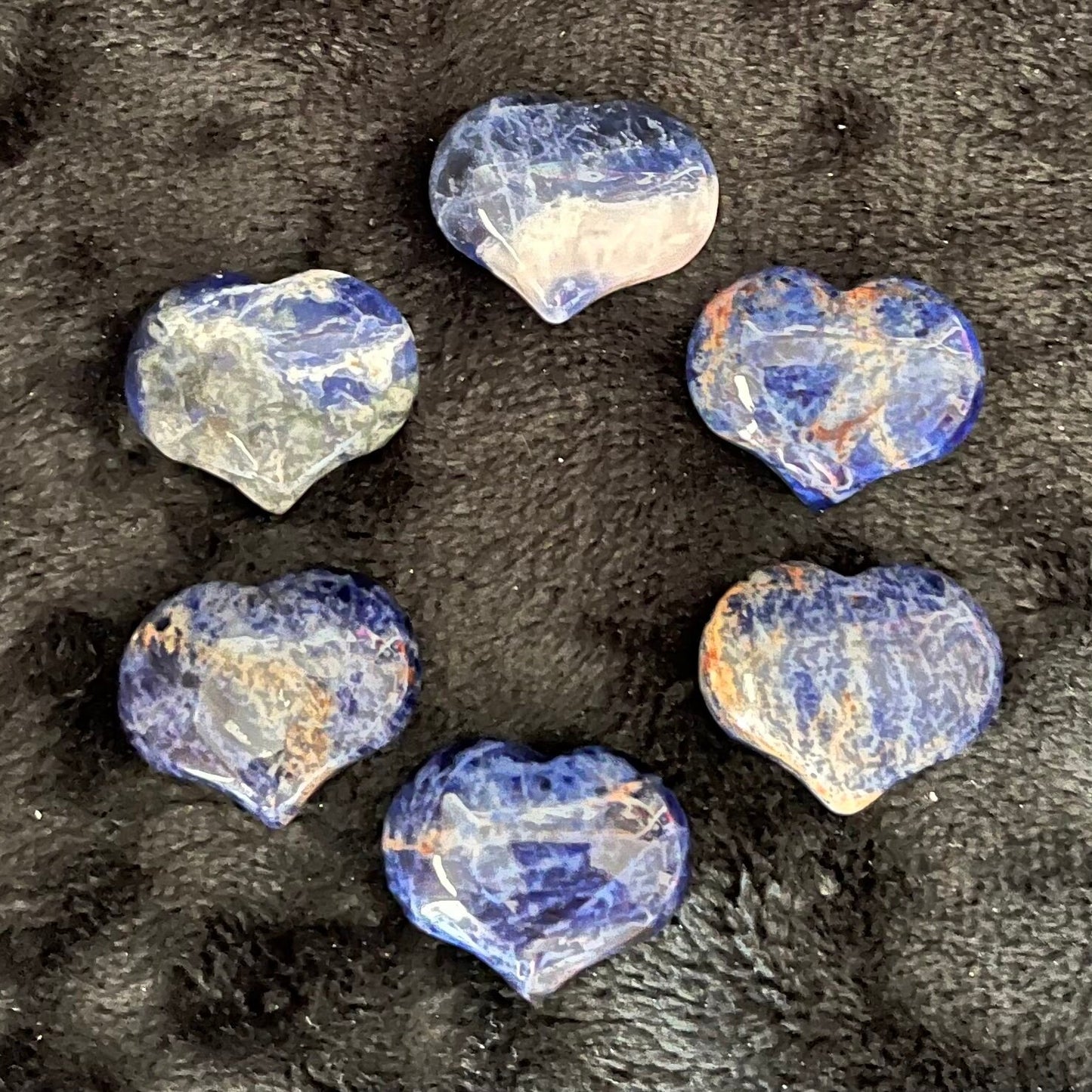 Sodalite Puffy Heart (Approx. 3/4”x1”) 0531-D