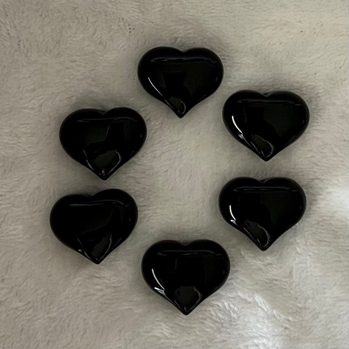 Black Obsidian Puffy Heart (Approx. 3/4”x1”) 0536-B