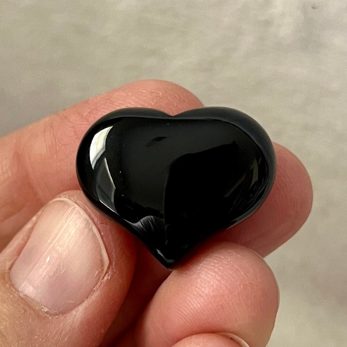 Black Obsidian Puffy Heart (Approx. 3/4”x1”) 0536-B