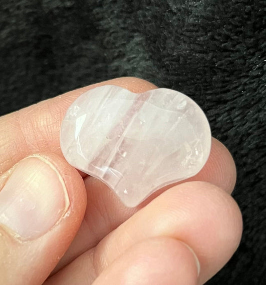 Rose Quartz Puffy Heart (Approx. 3/4”x1”) 0531-B