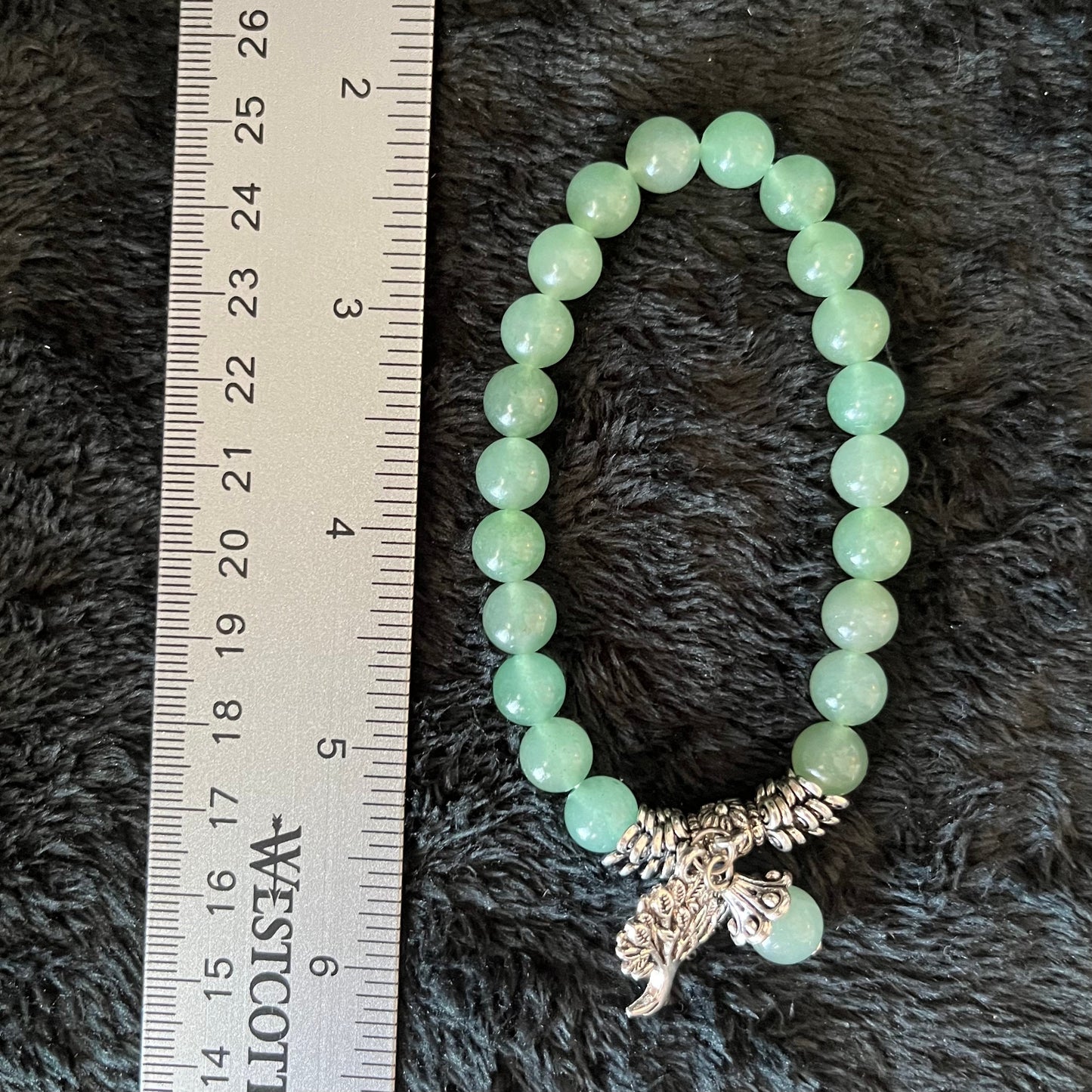 Green Aventurine Tree of Life Charm Bracelet BRC-0193