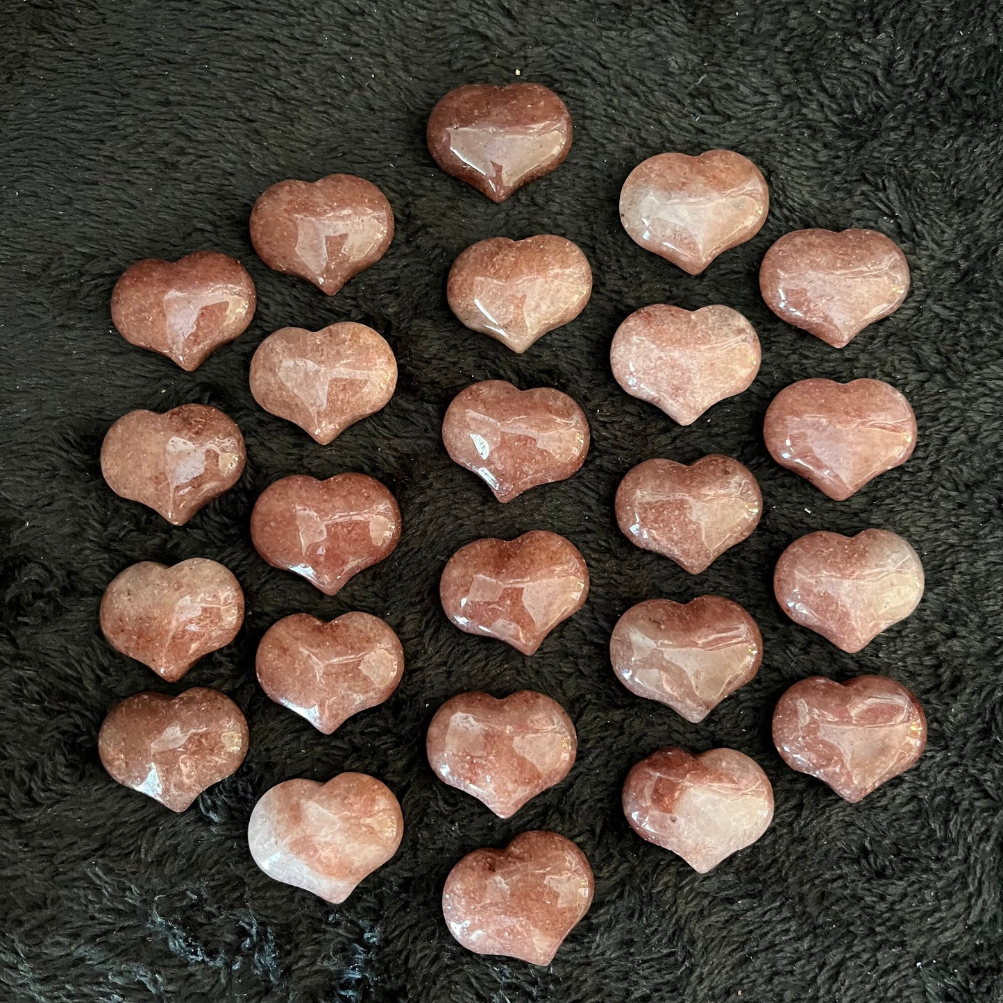 Strawberry Quartz Puffy Heart  (Approx. 3/4”-1”) 0542-A