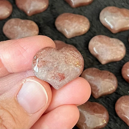 Strawberry Quartz Puffy Heart  (Approx. 3/4”-1”) 0542-A