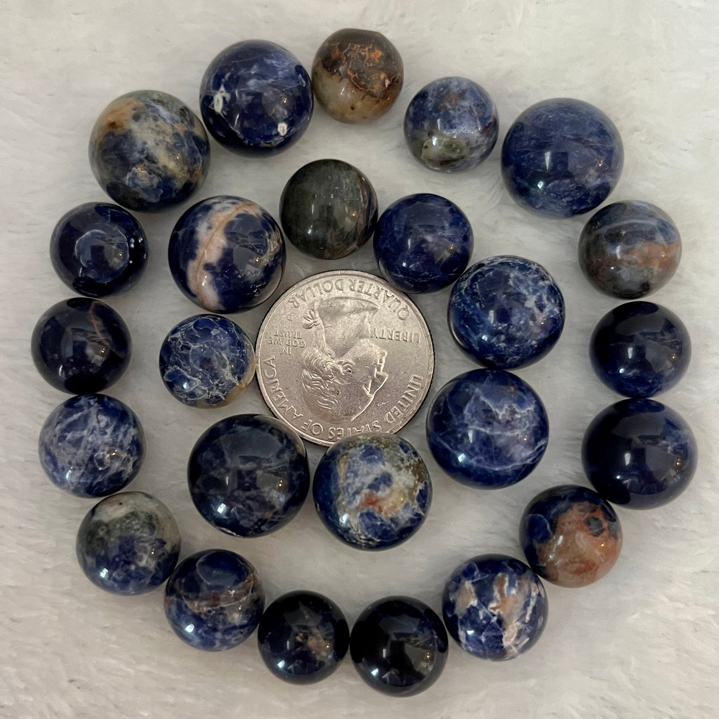Sodalite Sphere, X-Small (Approx. 3/8”-1/2”) 0251