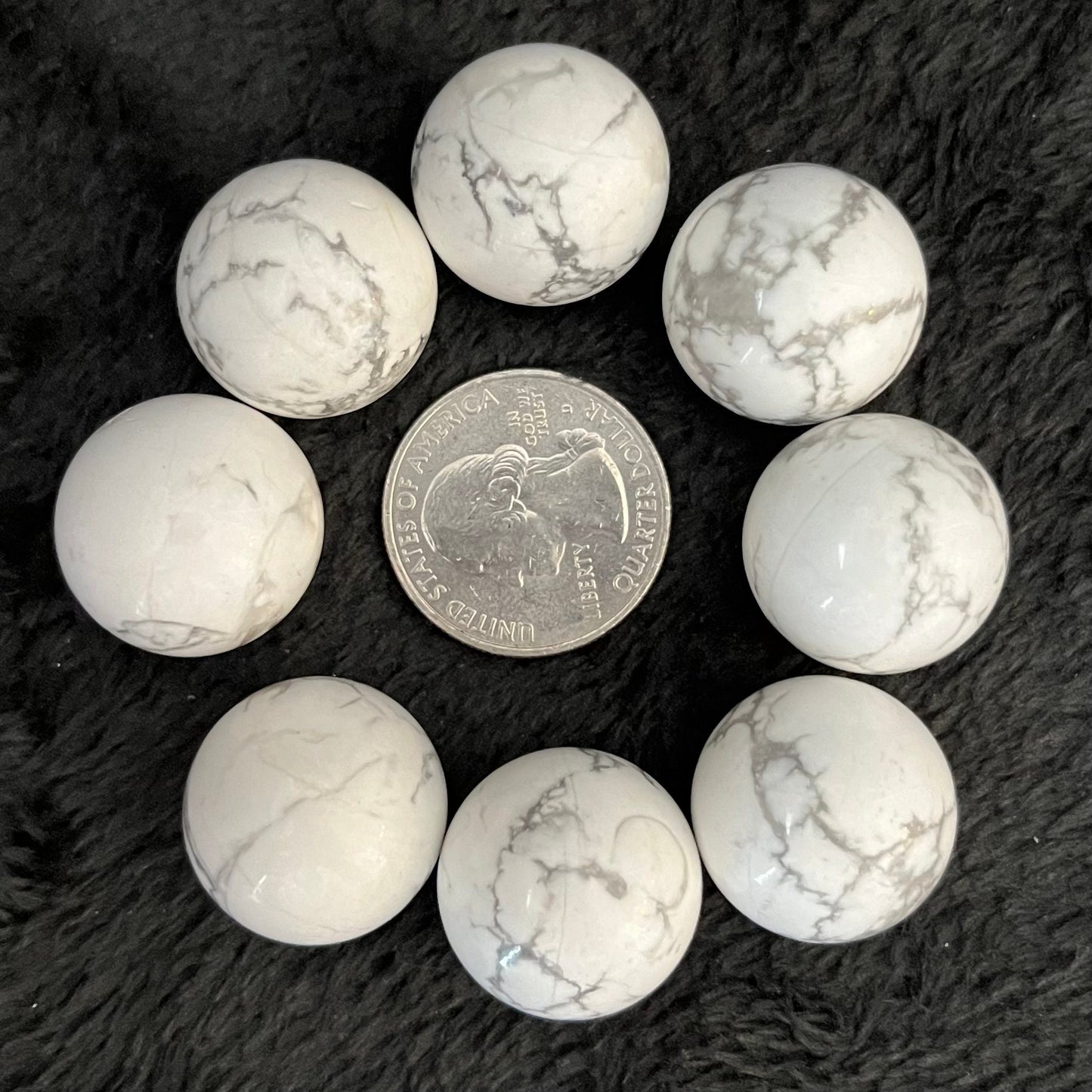 White Howlite Sphere (Approx. 3/4”) 0247