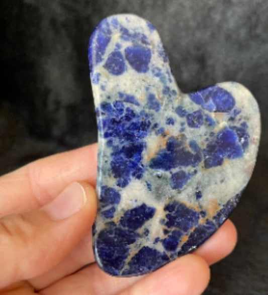 Sodalite Gua Sha Stone, Madsage Stone 1048