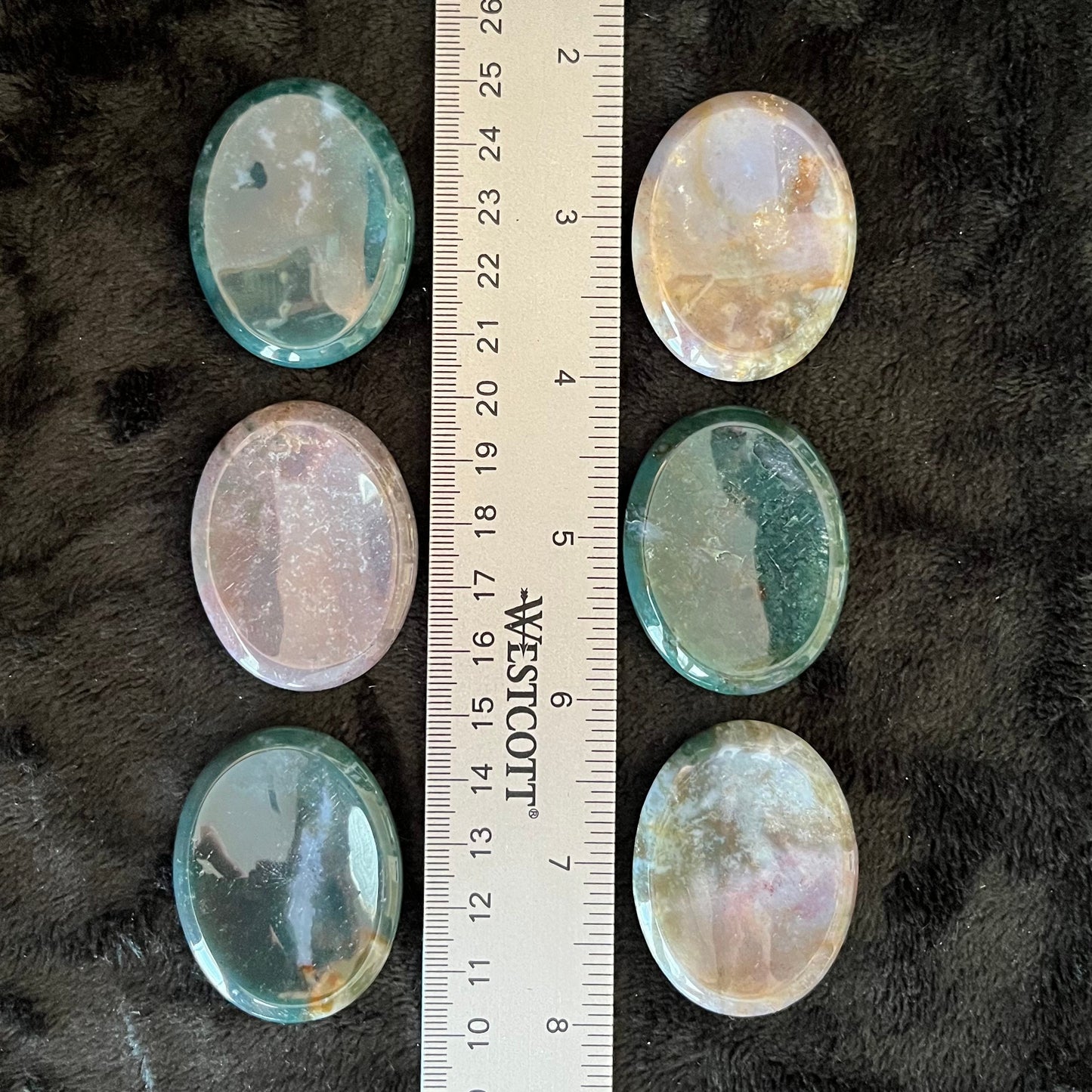 Moss Agate Worry Stone (Approx. 1 3/8”-1 3/4”) 1405