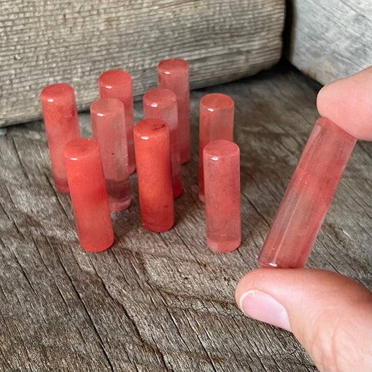 Cherry Quartz Column (Approx 35mm X 11mm) 0168