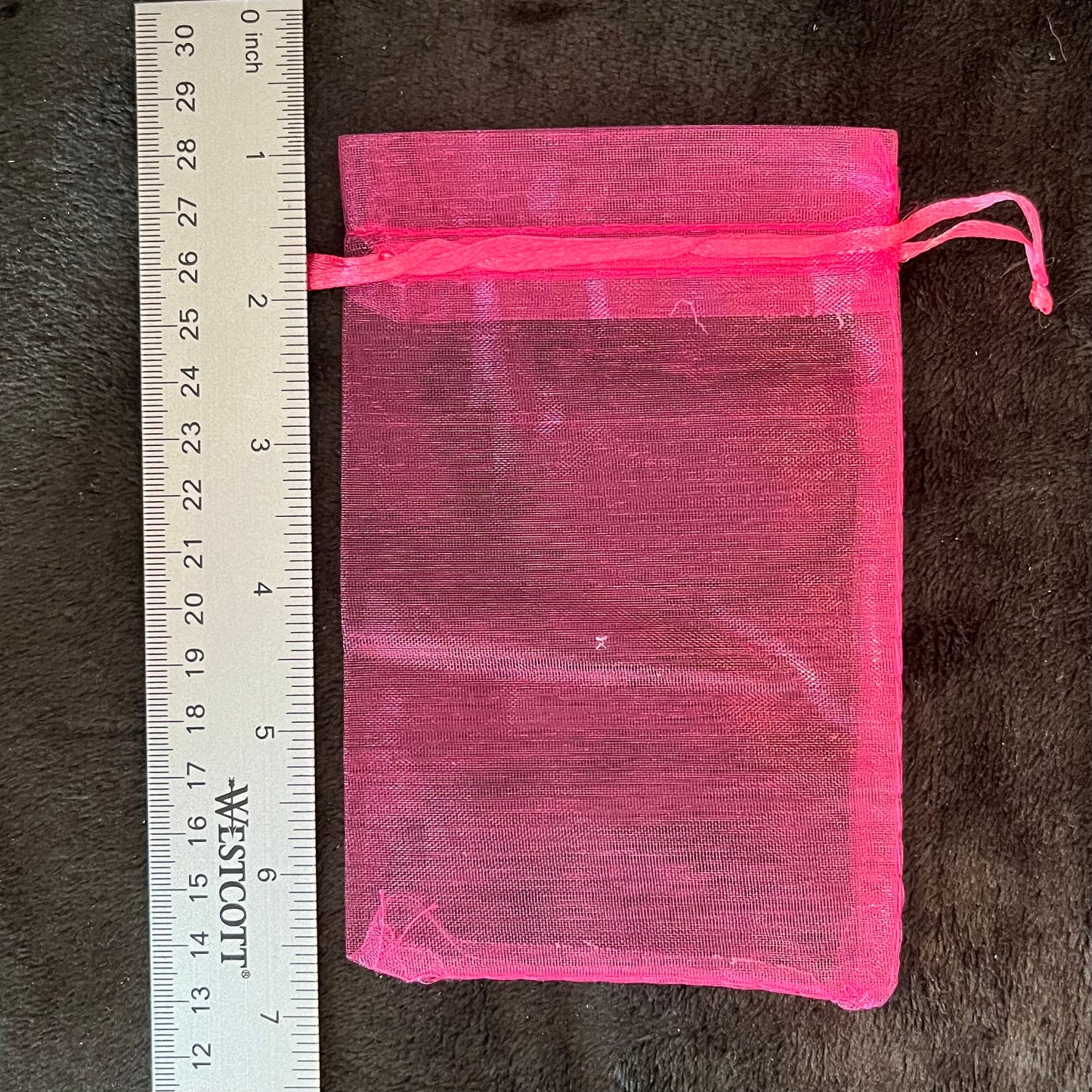 Watermelon Pink Organza Bag (Approx. 4” x 6") BAG-0105