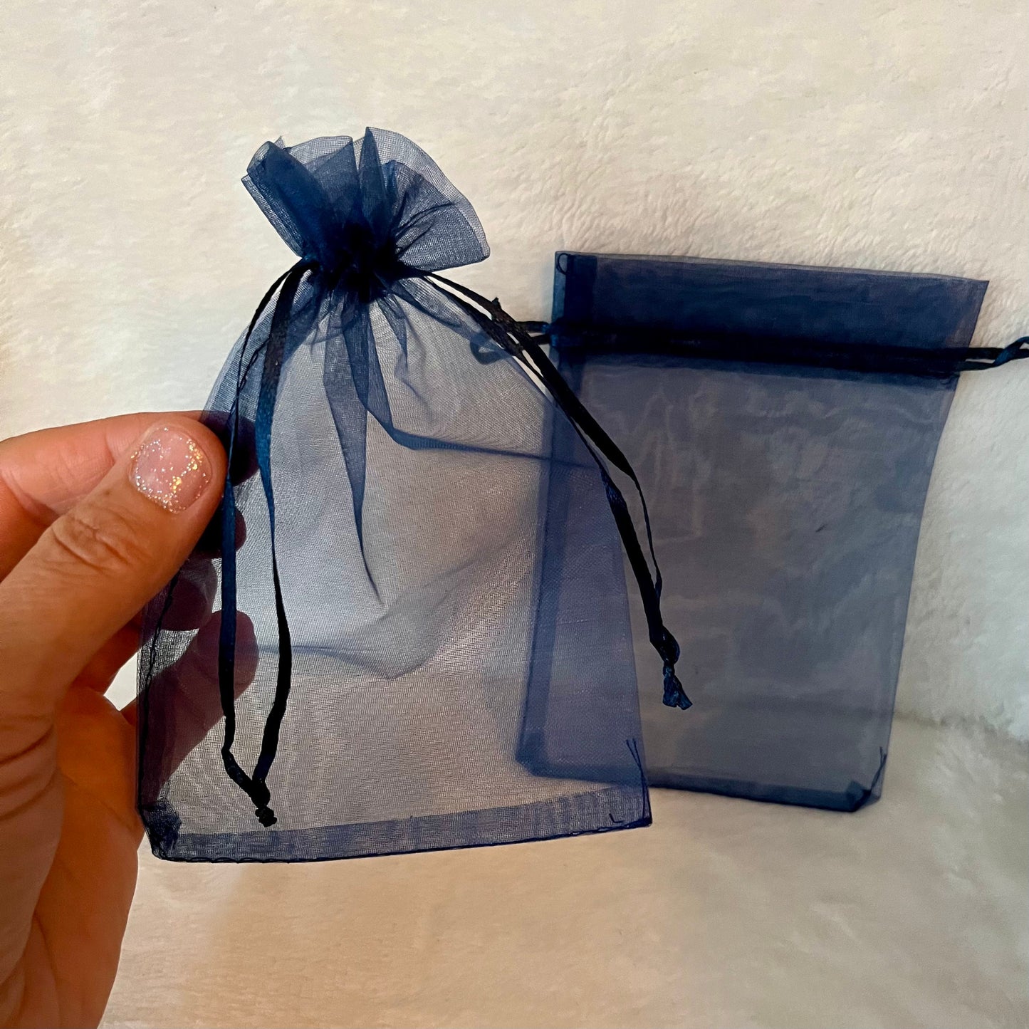 Navy Blue Organza Bag (Approx. 4” X 6”) BAG-0167