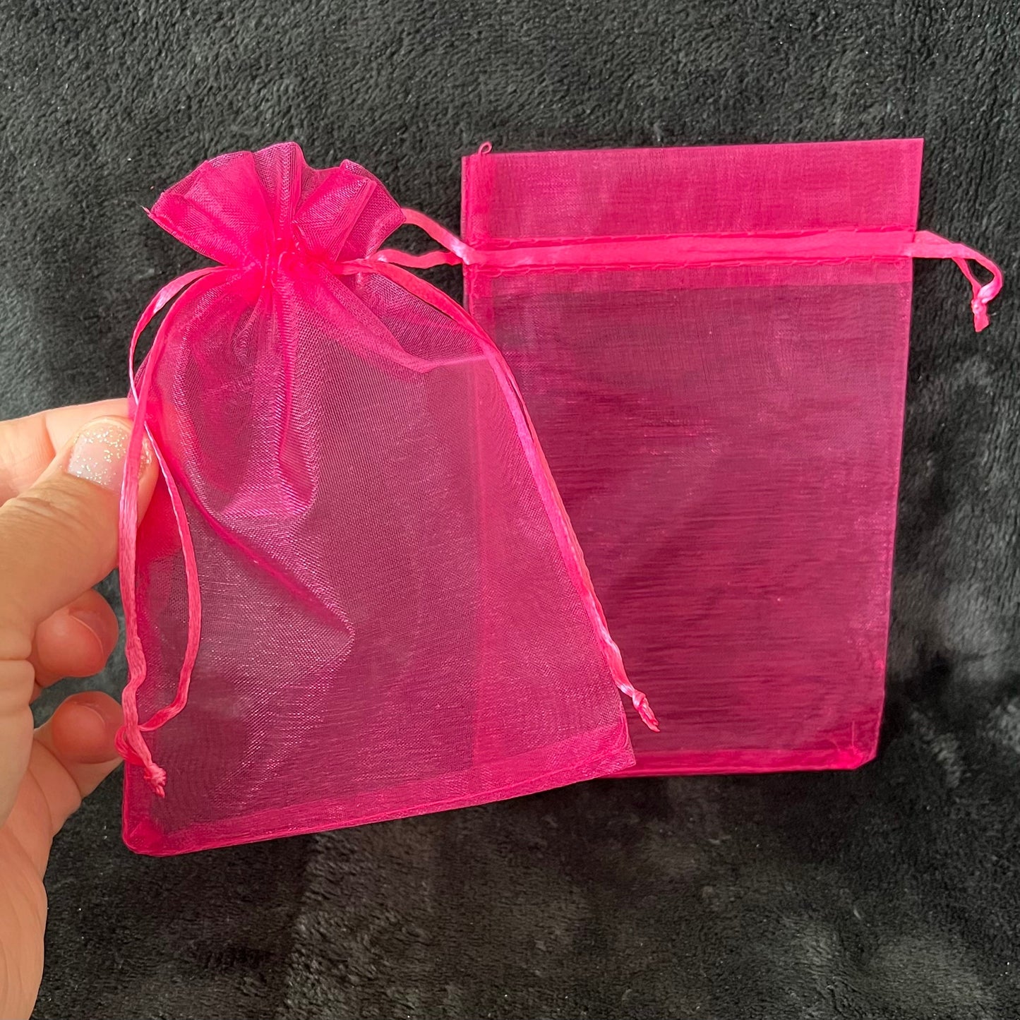 Hot Pink Organza Bag (Approx. 4” x 6") BAG-0169