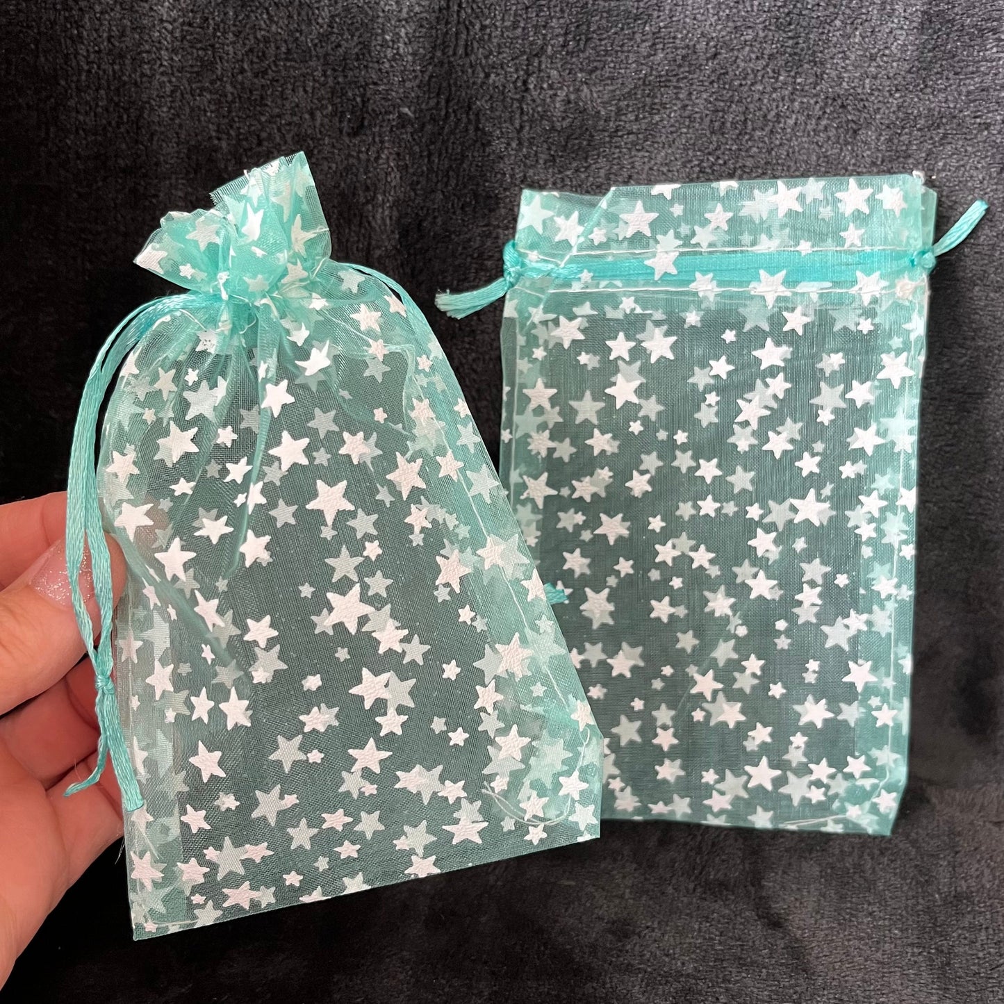 Sea Blue Star Organza Bag (Approx. 4” X 6”) BAG-0170