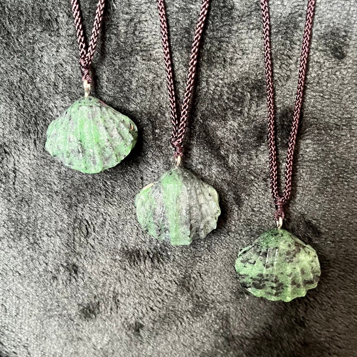 Ruby in Zoisite Sea Shell Necklace NCK-2719