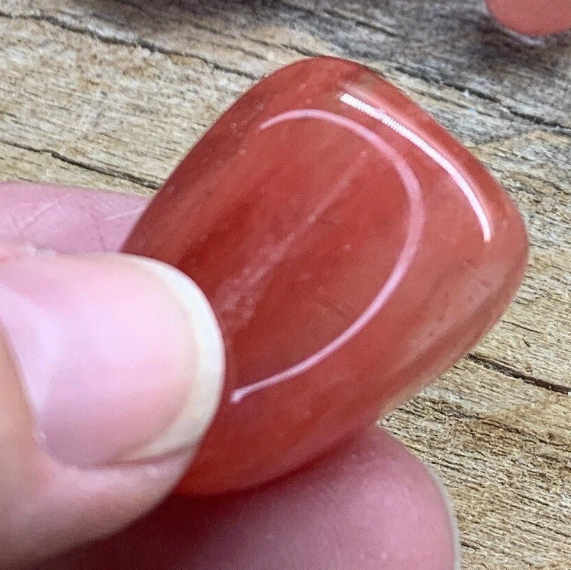 Cherry Quartz Tumbled Stone BIN-1428 Approx. 1”- 1 1/2”