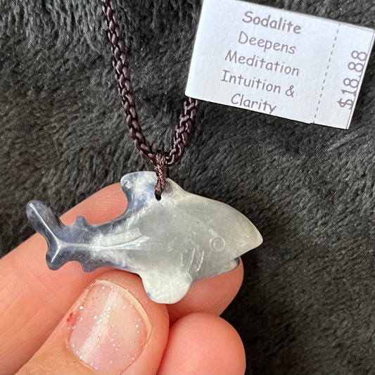 Sodalite Shark Necklace 1215