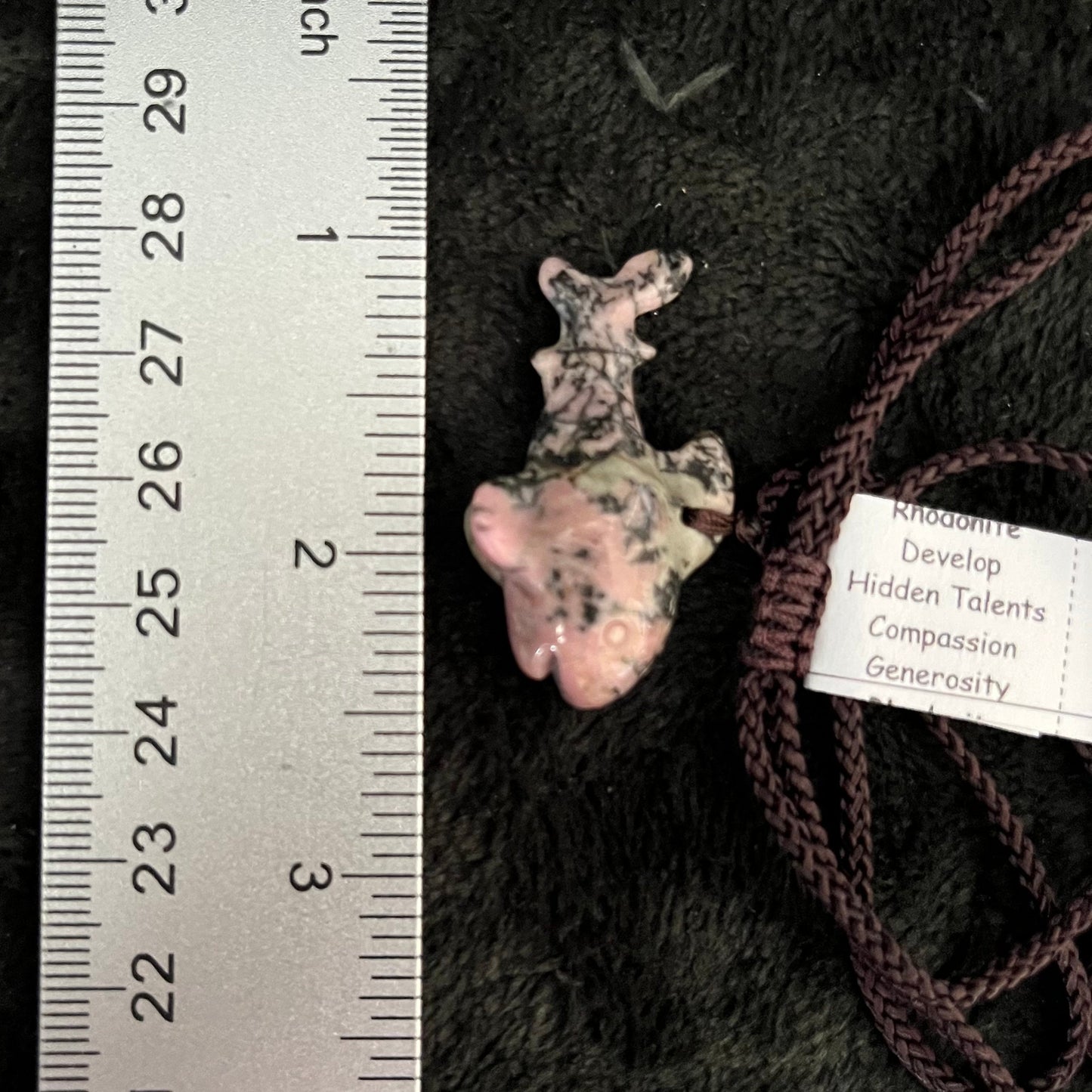 Rhodonite Shark Necklace  NCK-2721