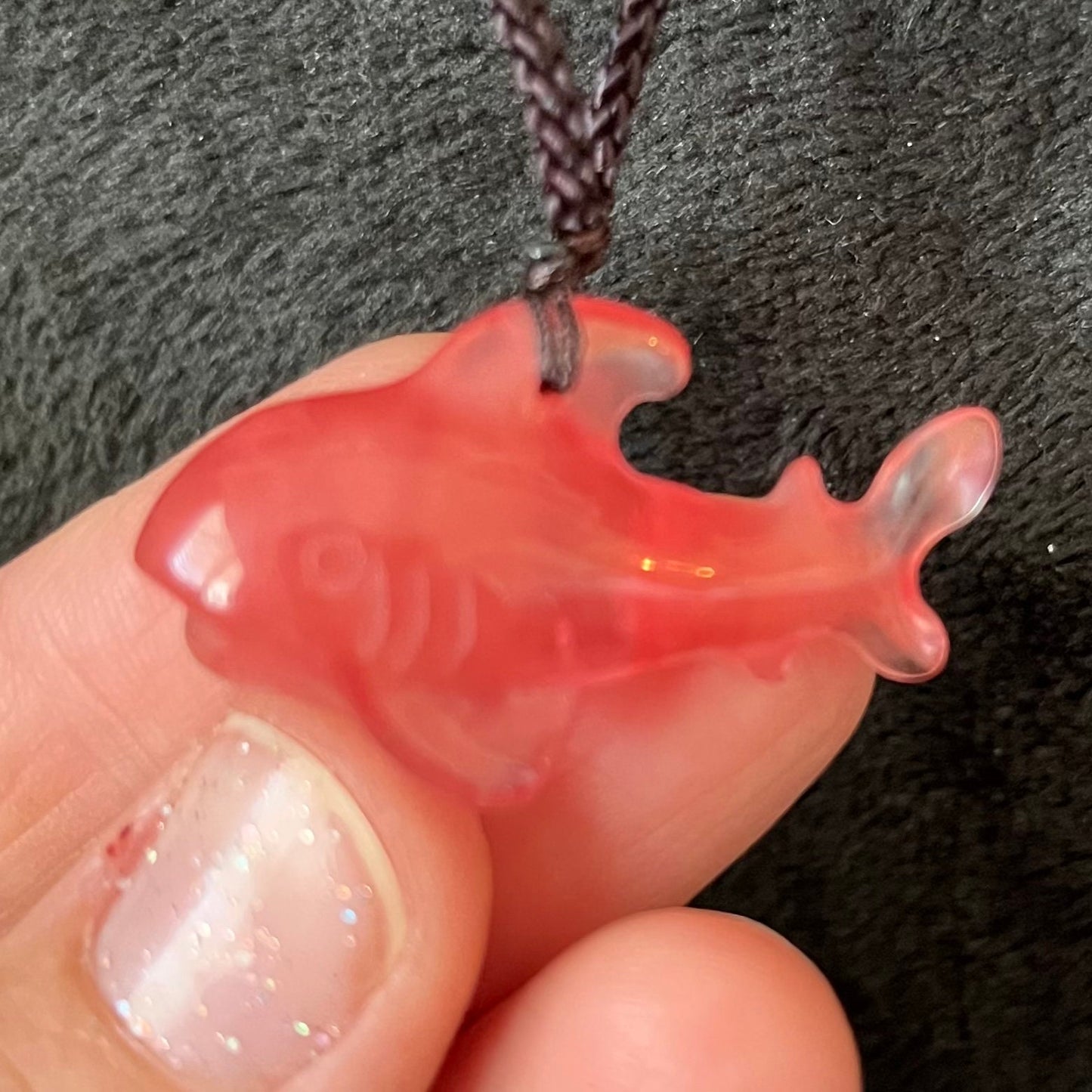 Cherry Quartz Shark Necklace  NCK-2724