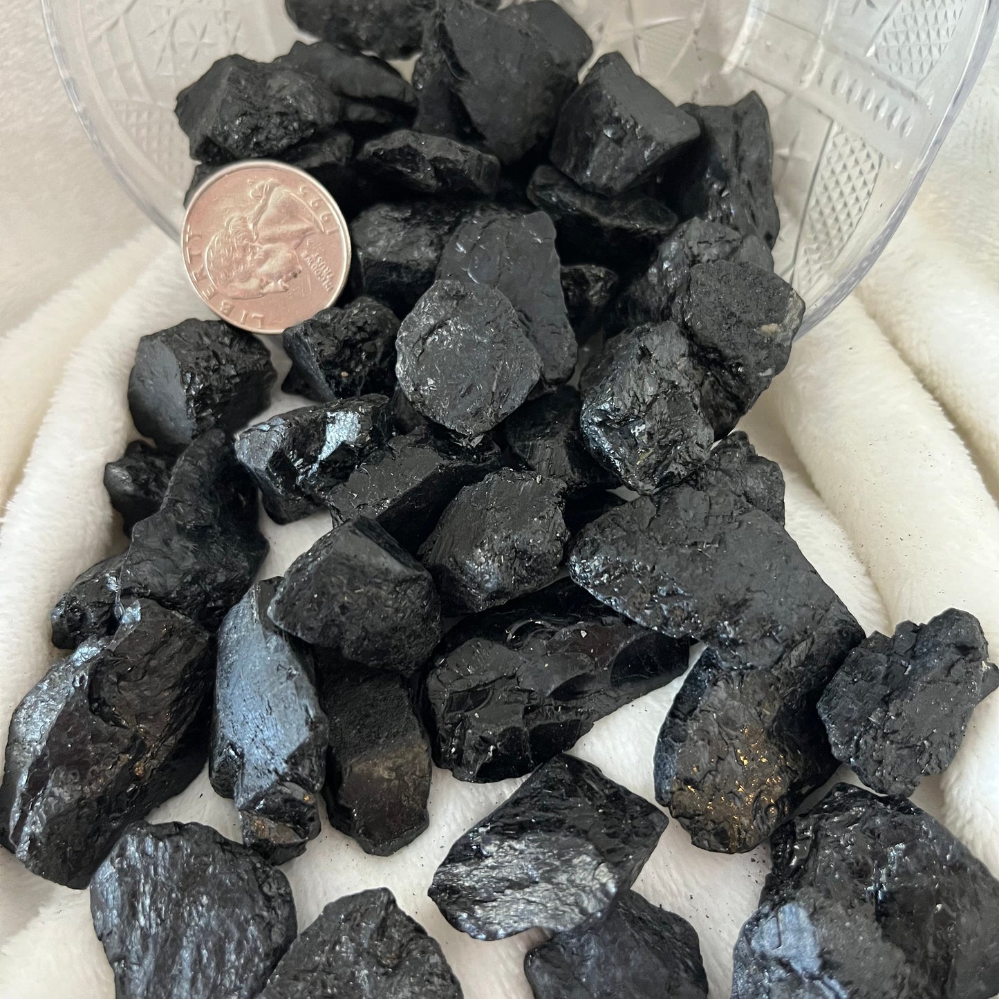 Black Tourmaline Chunks, Small, 1 Pound Lot  WC-0027