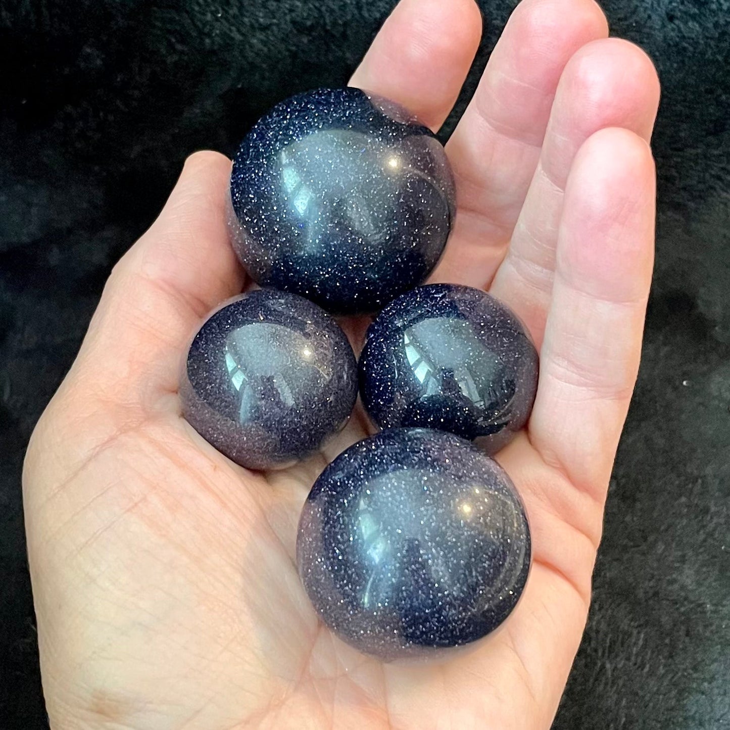 Blue Goldstone Spheres, 1 Pound Lot (Approx. 25-40m) WB-0004