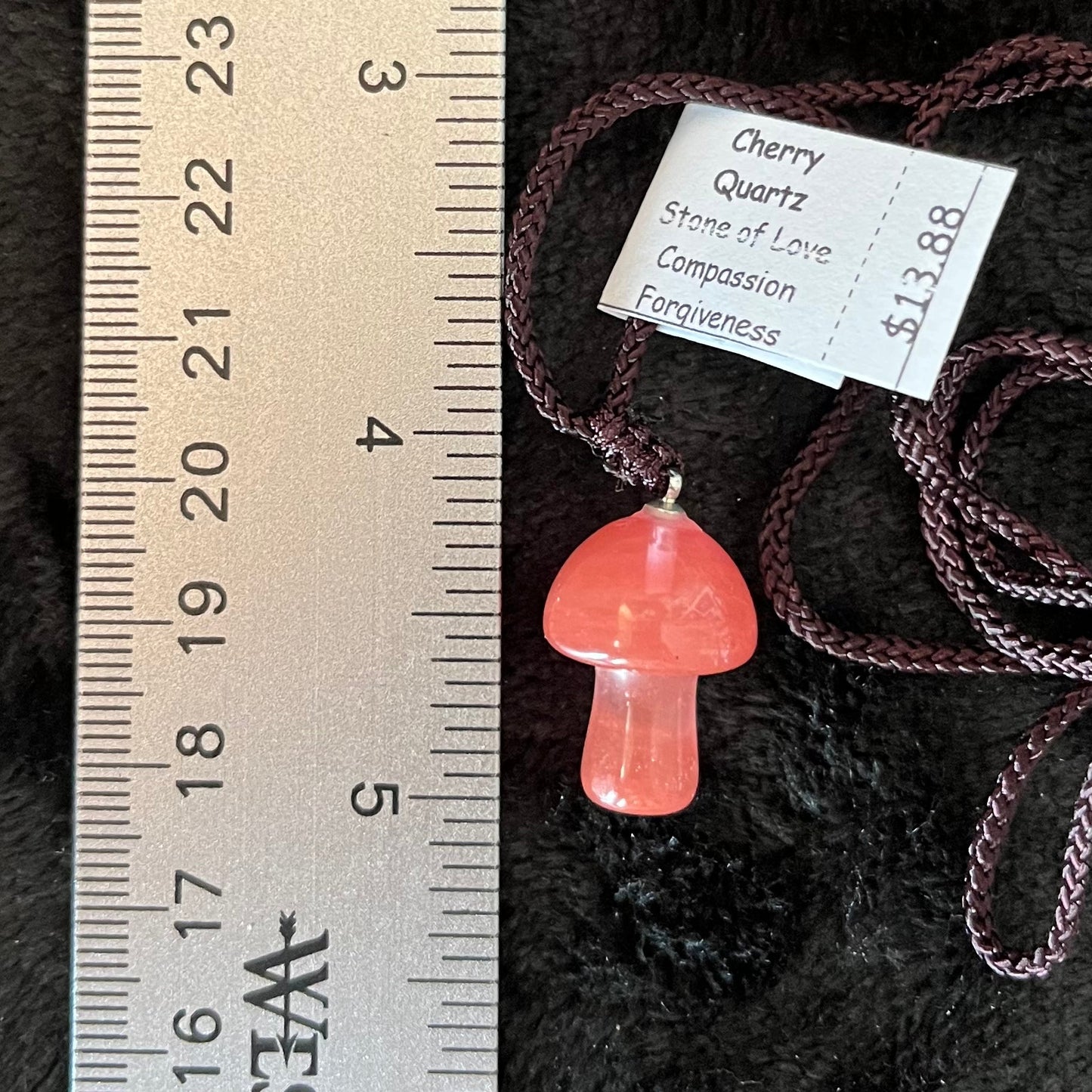 Cherry Quartz Mushroom Necklace WN-0214