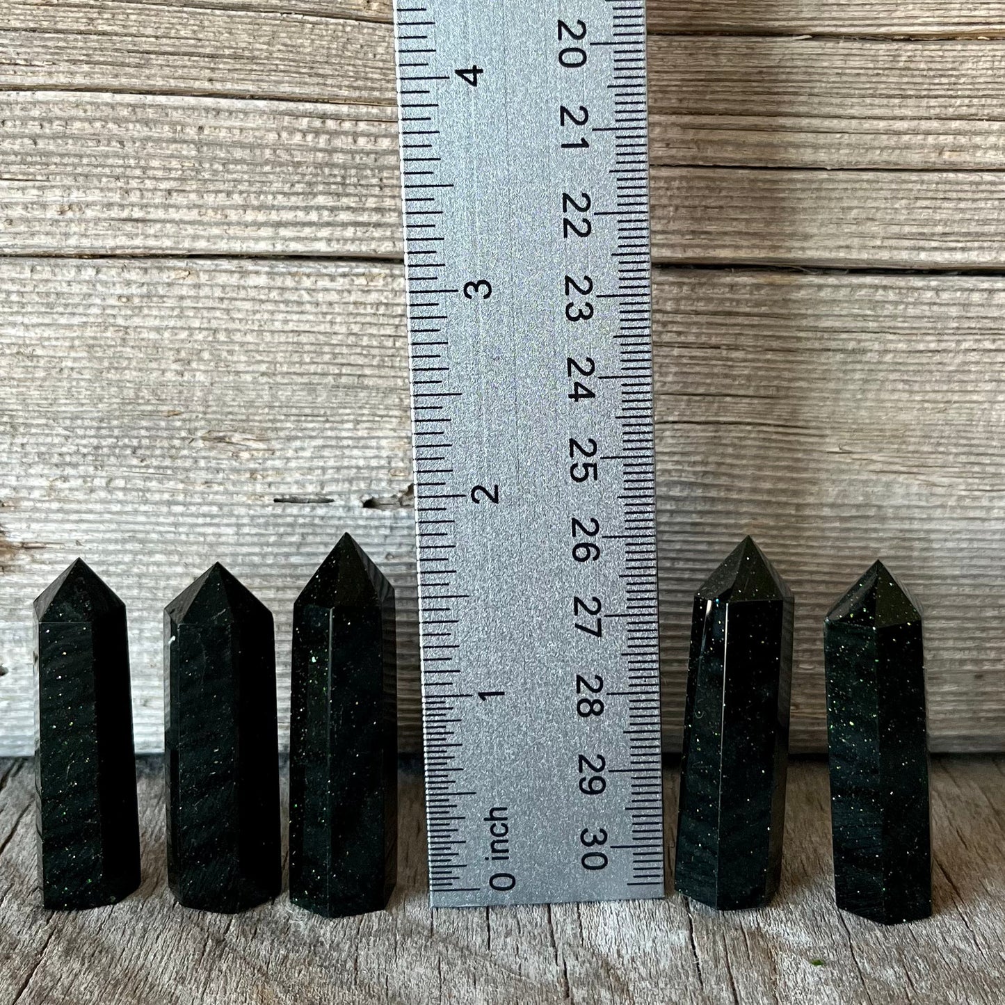 Green Goldstone Small Obelisk, Package of 5 (Approx. 1 3/4”) WO-0019