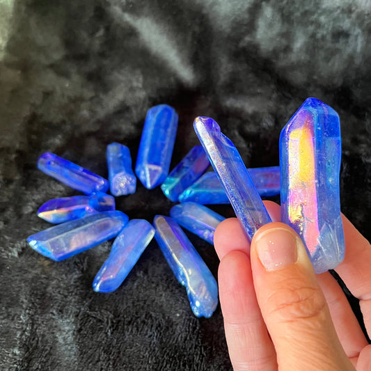 Indigo Aura Quartz  Point, 1 pound lot, WC-0020