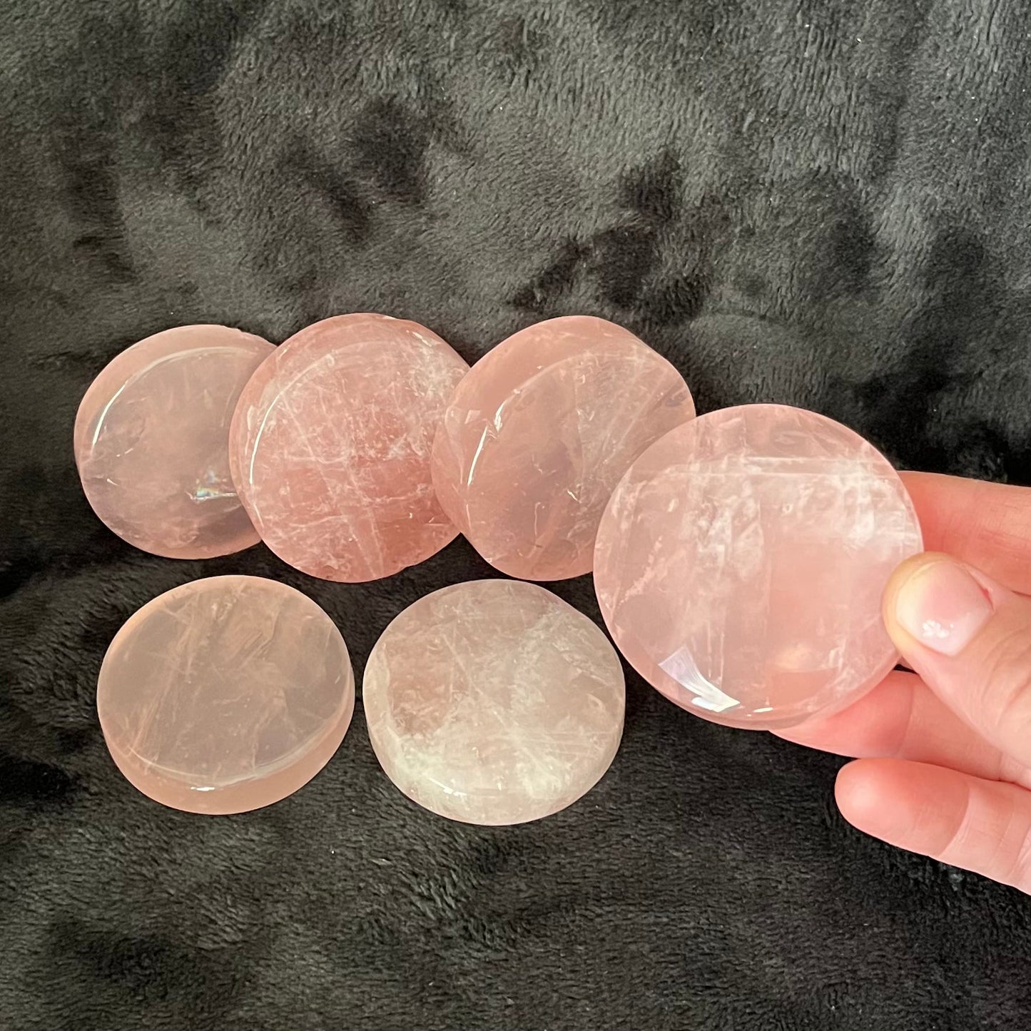 Rose Quartz Disk, 1 Pound,  WF-0005