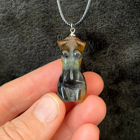 Tiger Eye Goddess Necklace WN-0185