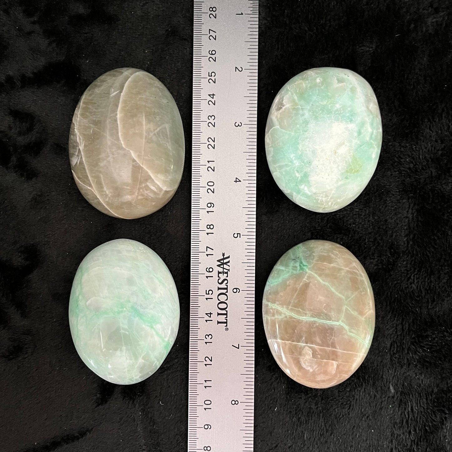 Green Moonstone Palm Stone (Approx. 2 1/2” X 3”) 1563