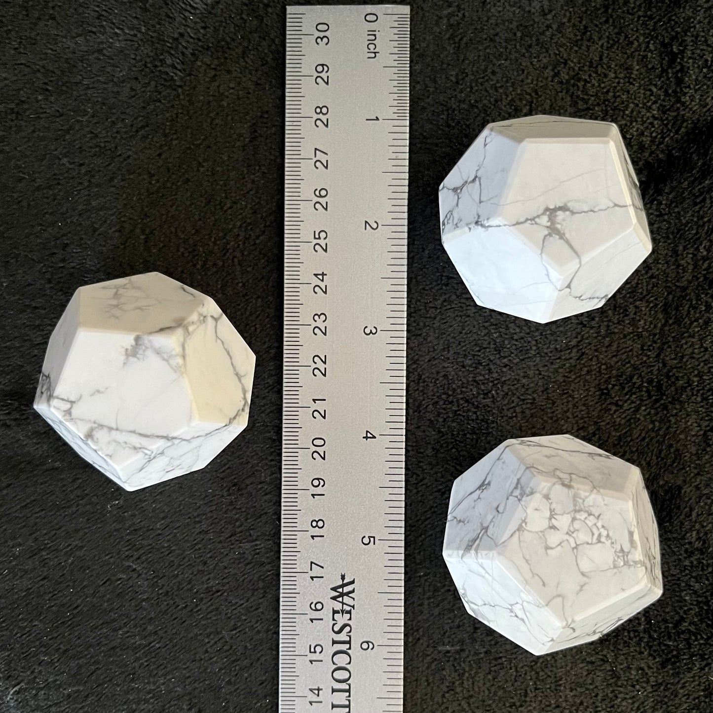 White Howlite Dodecahedron (Approx. 45mm-55mm) 1463