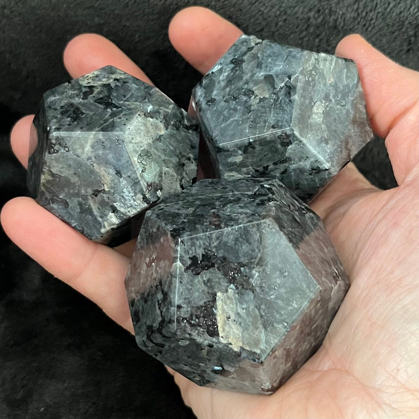 Larvikite Dodecahedron (Approx. 45mm-55mm) 1466