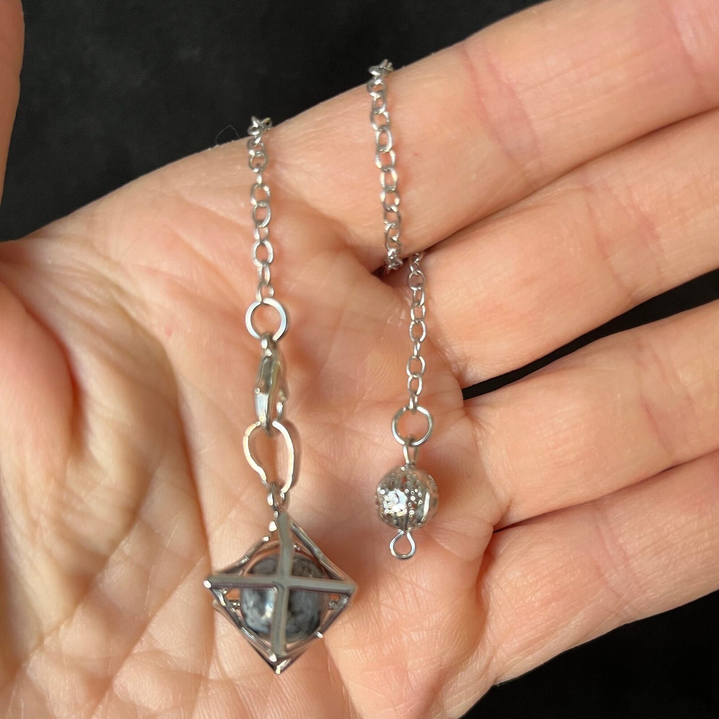 Snowflake Obsidian Merkaba Pendulum PND-0017