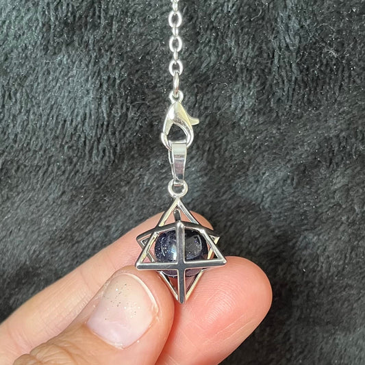 Blue Goldstone Merkaba Pendulum PND-0010