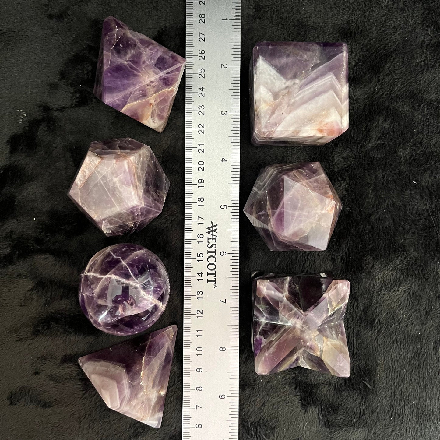 Amethyst  7-piece Sacred Geometry Set   (Approx. 45-55mm) F-0055