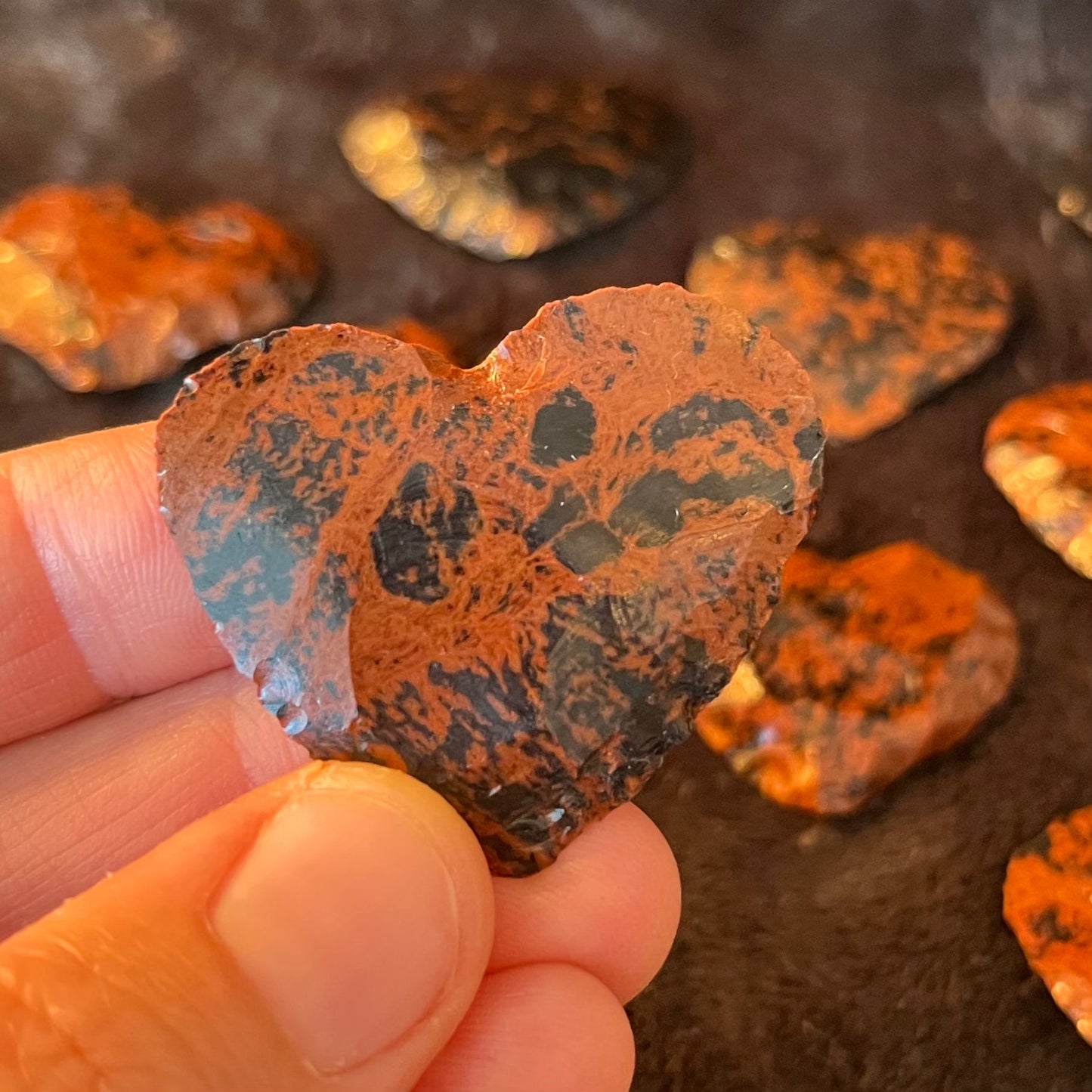 Mahogany Obsidian Knapped Heart (Approx 1 1/4”-1 1/2”) 1335