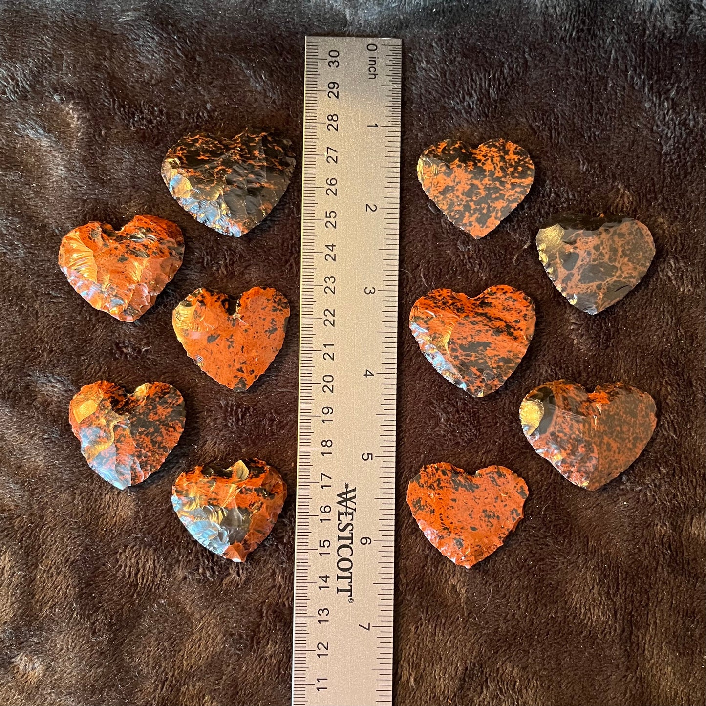 Mahogany Obsidian Knapped Heart (Approx 1 1/4”-1 1/2”) 1335