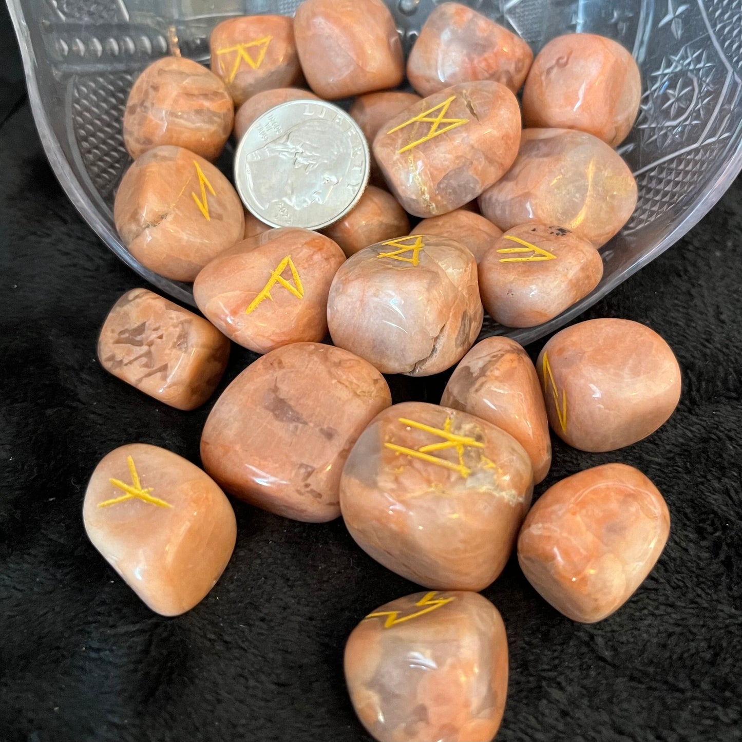 Peach Moonstone 25 Piece Rune Set KIT-0040