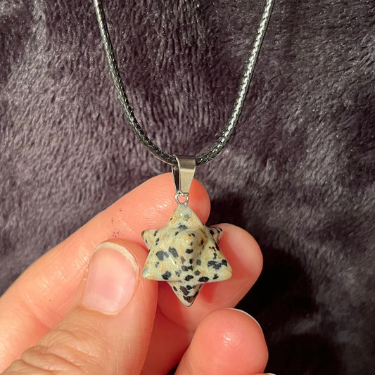 Dalmation Jasper Merkaba Necklace NCK-2753