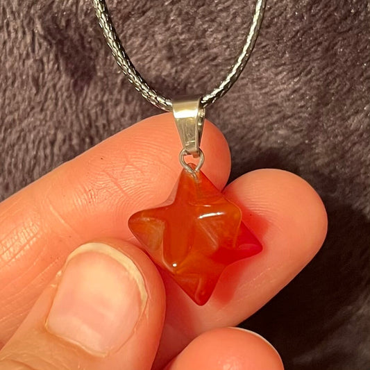 Carnelian Agate Merkaba Necklace NCK-2758