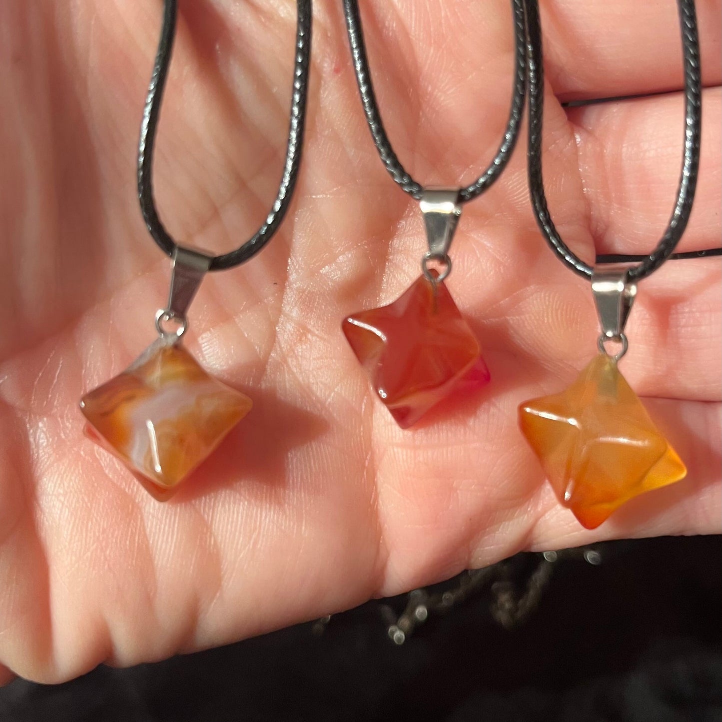 Carnelian Agate Merkaba Necklace NCK-2758