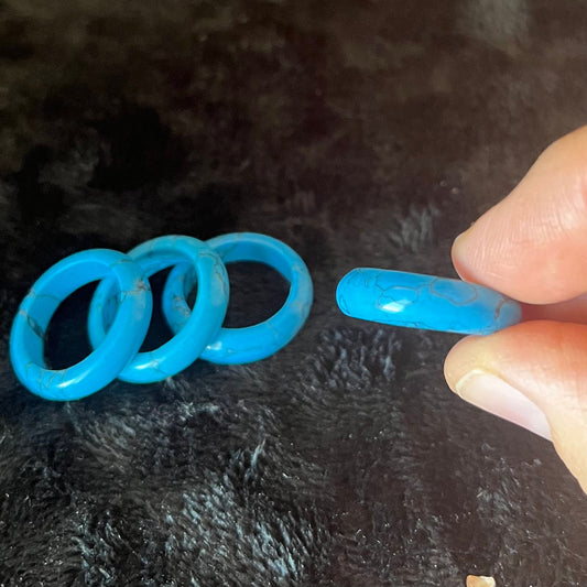 Blue Howlite (Color Enhanced) Ring Size 6 RNG-0101